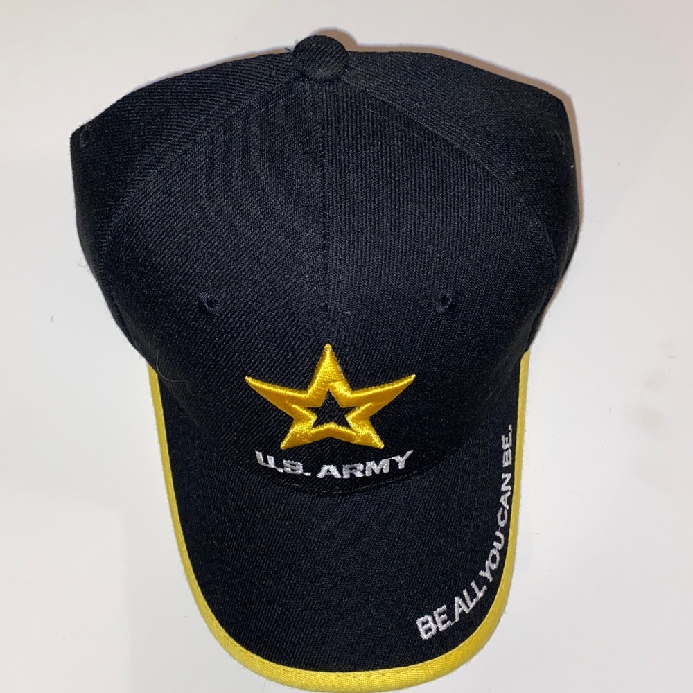 NWT Official Black & Yellow U.S. Army Adjustable Closure Baseball Cap Size OS